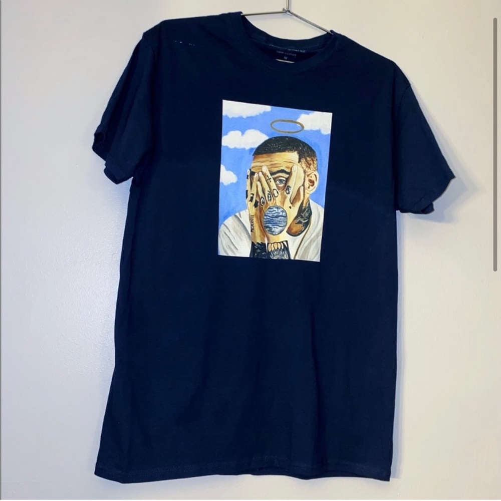 Mac Miller Graphic Tee-Navy